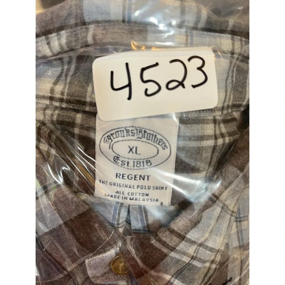 Brooks Brothers Regent Flannel Shirt Plaid Button Down Long Sleeve XL